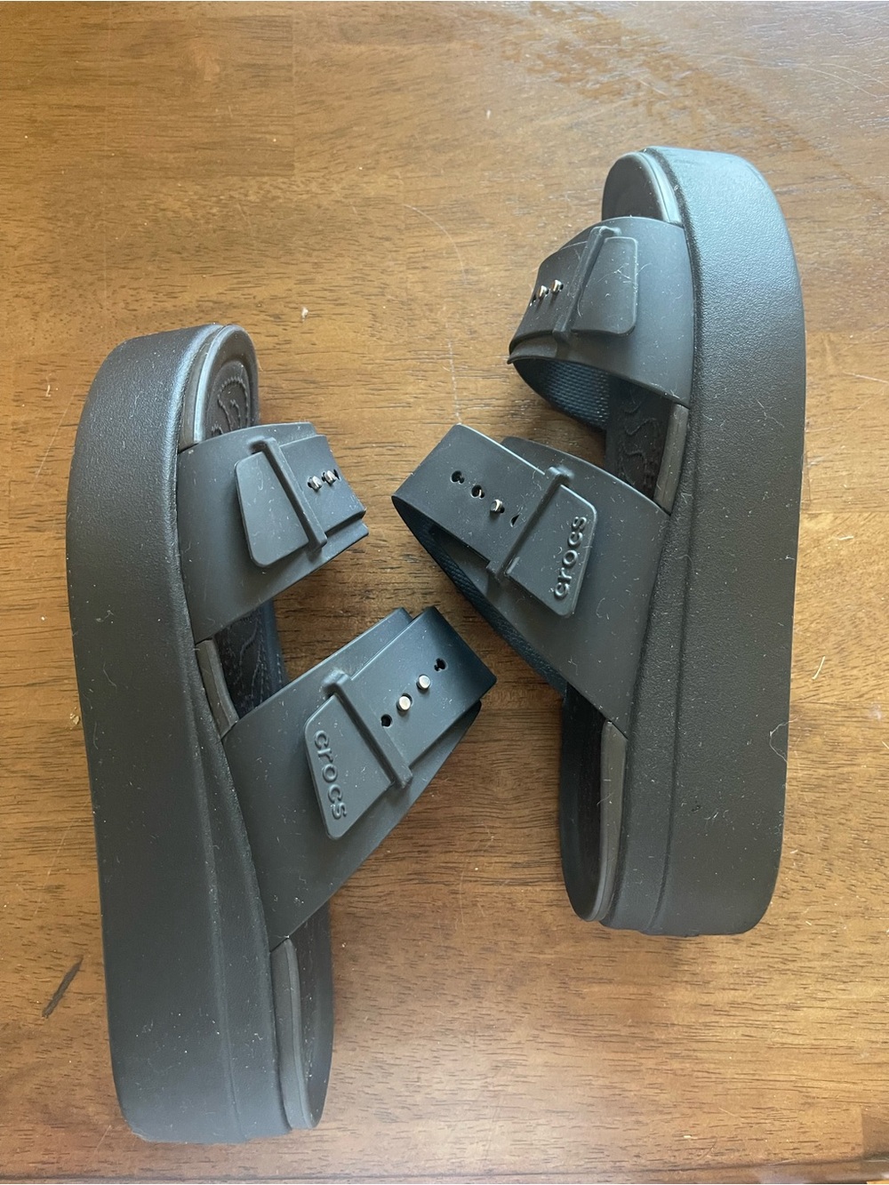 CROCS Black Platform Slide Sandals - Picture 3 of 5